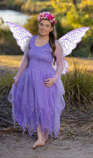 Dress, Headpiece and Wing Combo- Lavender