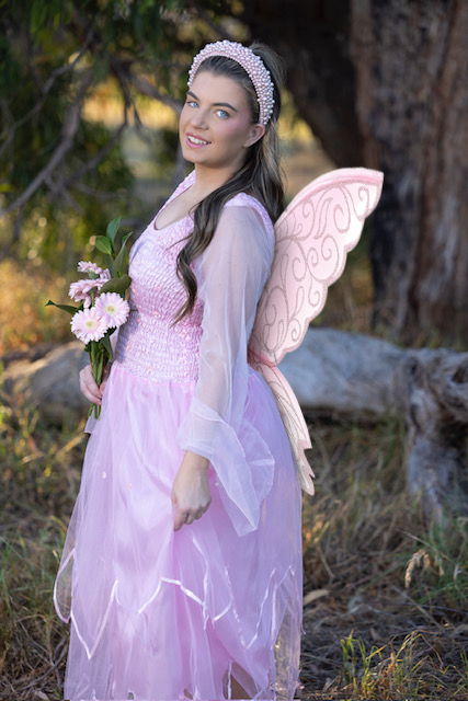 Dress, Headpiece and Wing Combo- Pale Pink