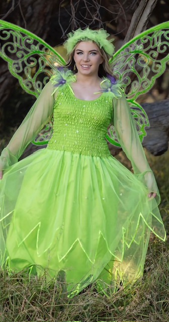 Dress, Headpiece and Wing Combo- Lime